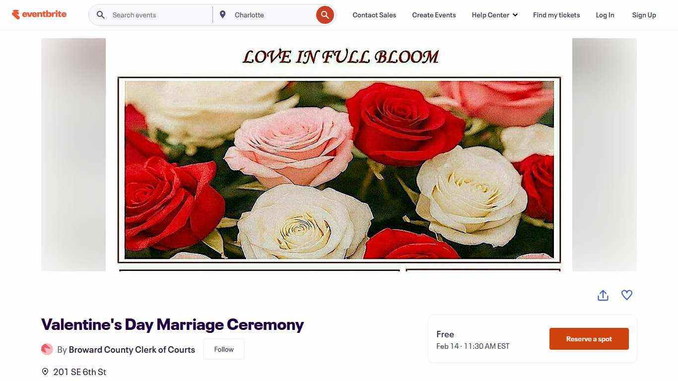 Valentine's Day Marriage Ceremony Tickets, Sat, Feb 14, 2026 at 11:30 AM | Eventbrite