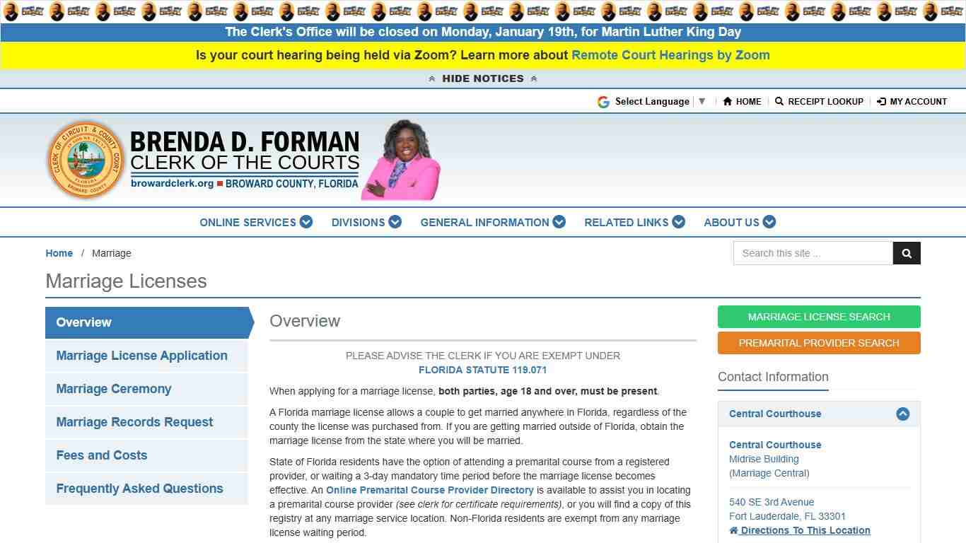 Marriage Licenses - Broward County Clerk of Courts